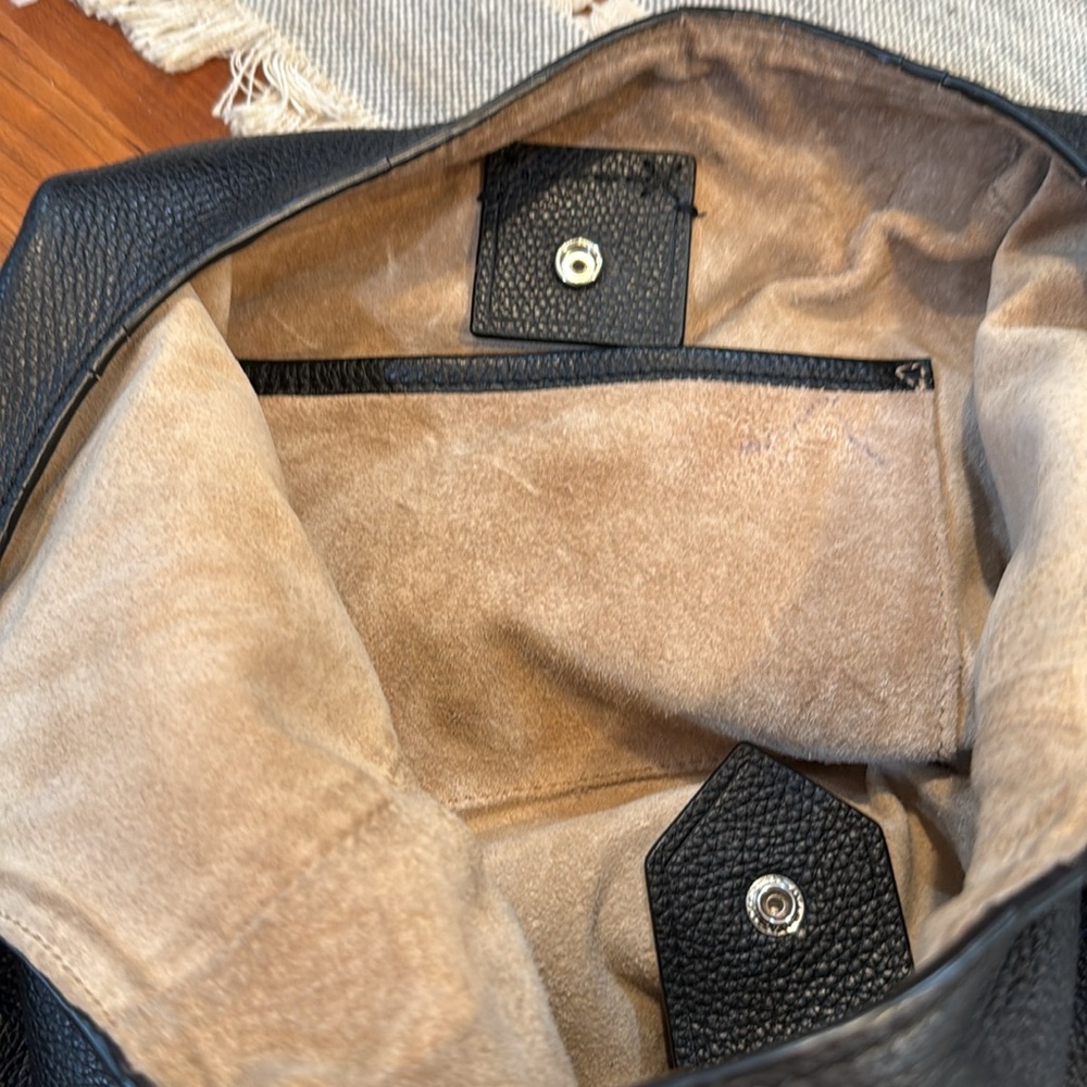 Used Elizabeth & James Bag, black leather tan suede. Pen marks , needs cleaned - Picture 9 of 10